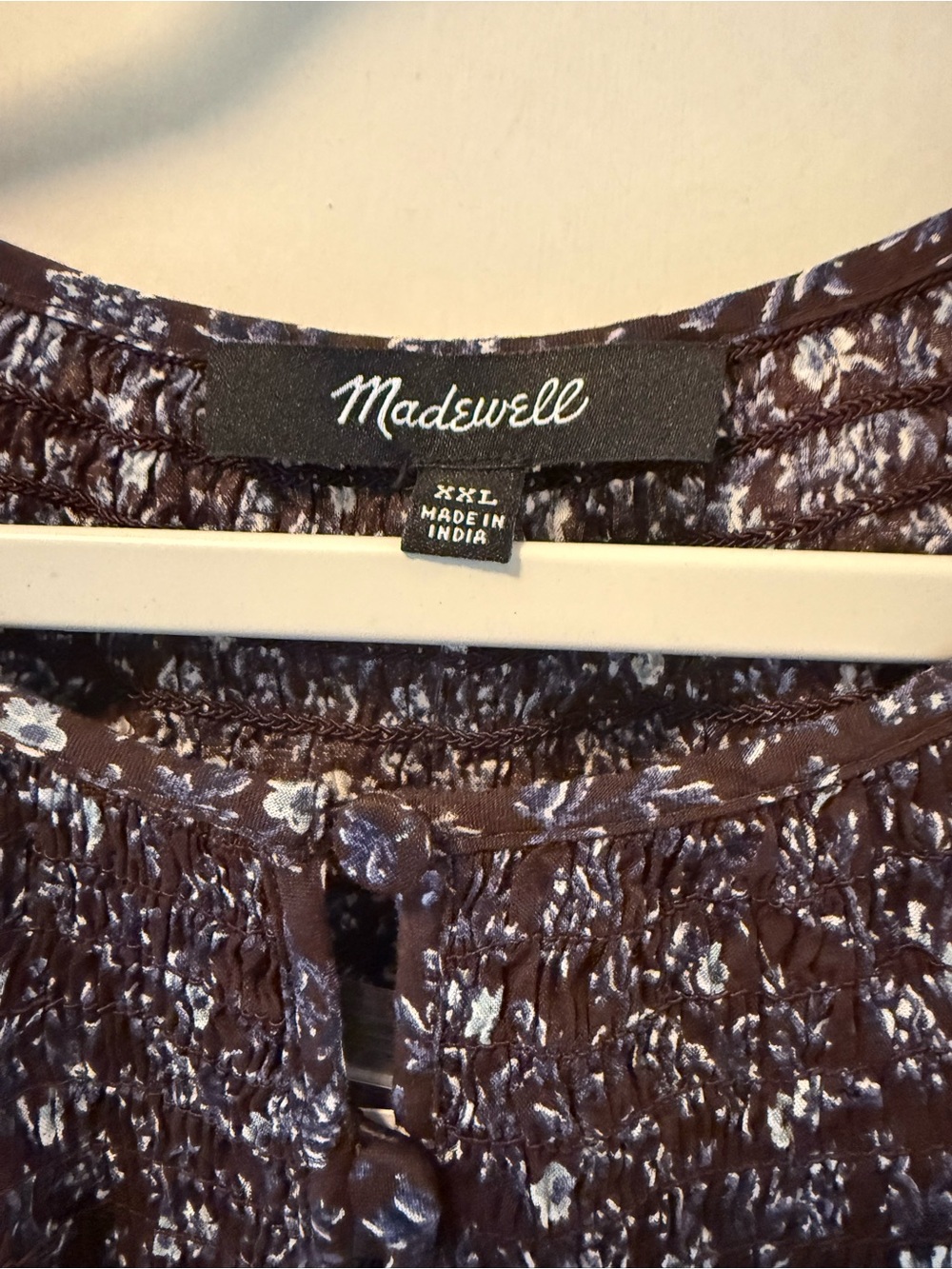 Madewell Shirred Splitneck Floral Midi Dress in Chocolate Raisin, Size XXL, NWT - Picture 9 of 11